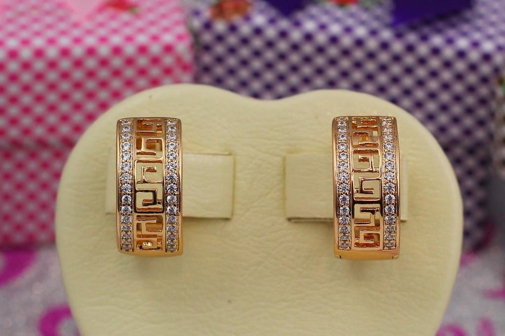 Серьги Xuping Jewelry с греческим узором 1,8 см Золотистый