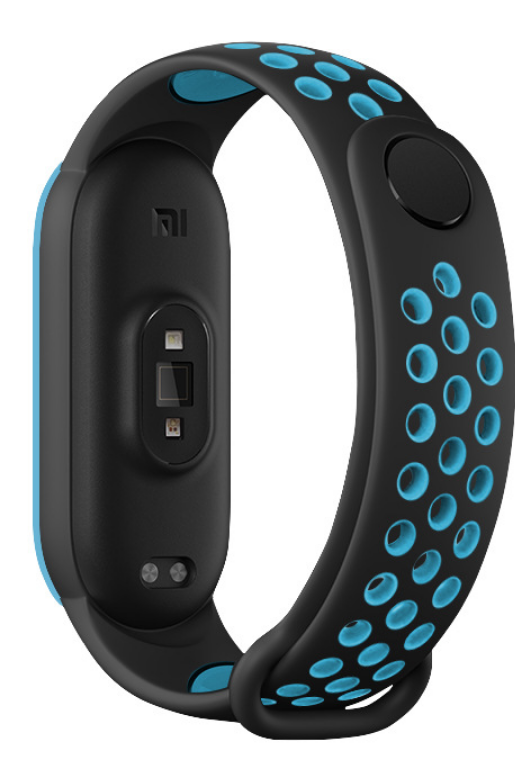 Ремінець для фітнес браслету Xiaomi Mi Band 6/5 Чорний/Блакитний