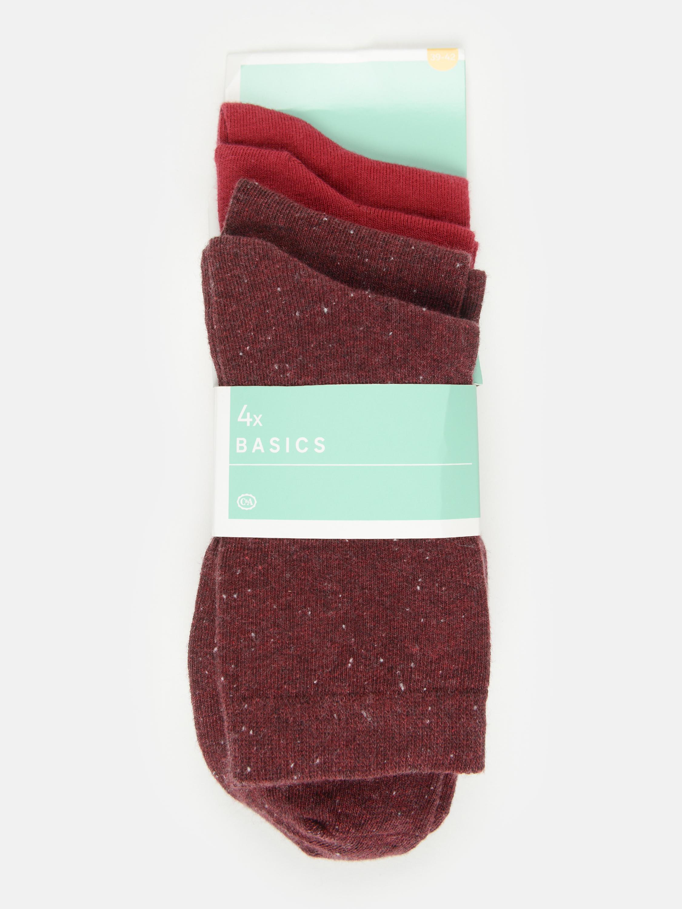 Шкарпетки C&A 4 пари р. 39-42 Бордовий (2252079840800)