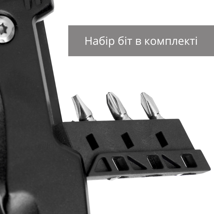 Мультифункциональный инструмент 6в1 Multi-Tool Claw Hammer с набором бит и чехлом Черный - фото 6