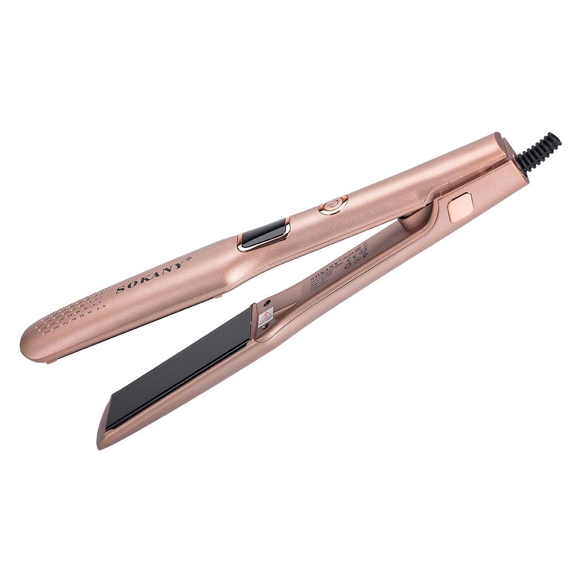 Утюжок для волос Sokany для коротких и длинных волос с керамическим покрытием 50 Вт Розовый (7175)
