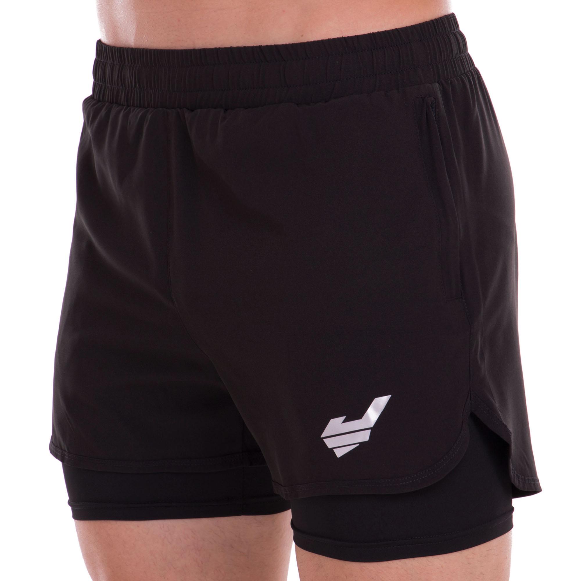 Шорти чоловічі спортивні Jason ST-3 подвійні 2XL Чорний