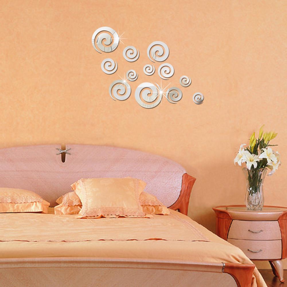Наклейка на стену зеркальная Спираль акриловая 12 шт. (8734)