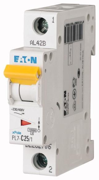 Автоматический выключатель Eaton PL7-C25/1 характеристика-C 1P 25А (262706)