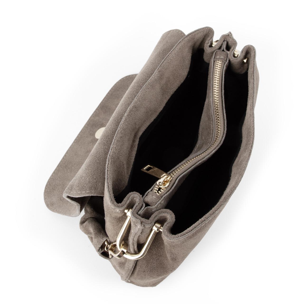 Сумка жіноча замшева Virginia Conti 04052 Темний тауп (2765516274) - фото 3