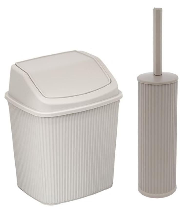 Набор для туалета Elif Nostalgia мусорное ведро и ерш для унитаза Серый (N384_N379 с)