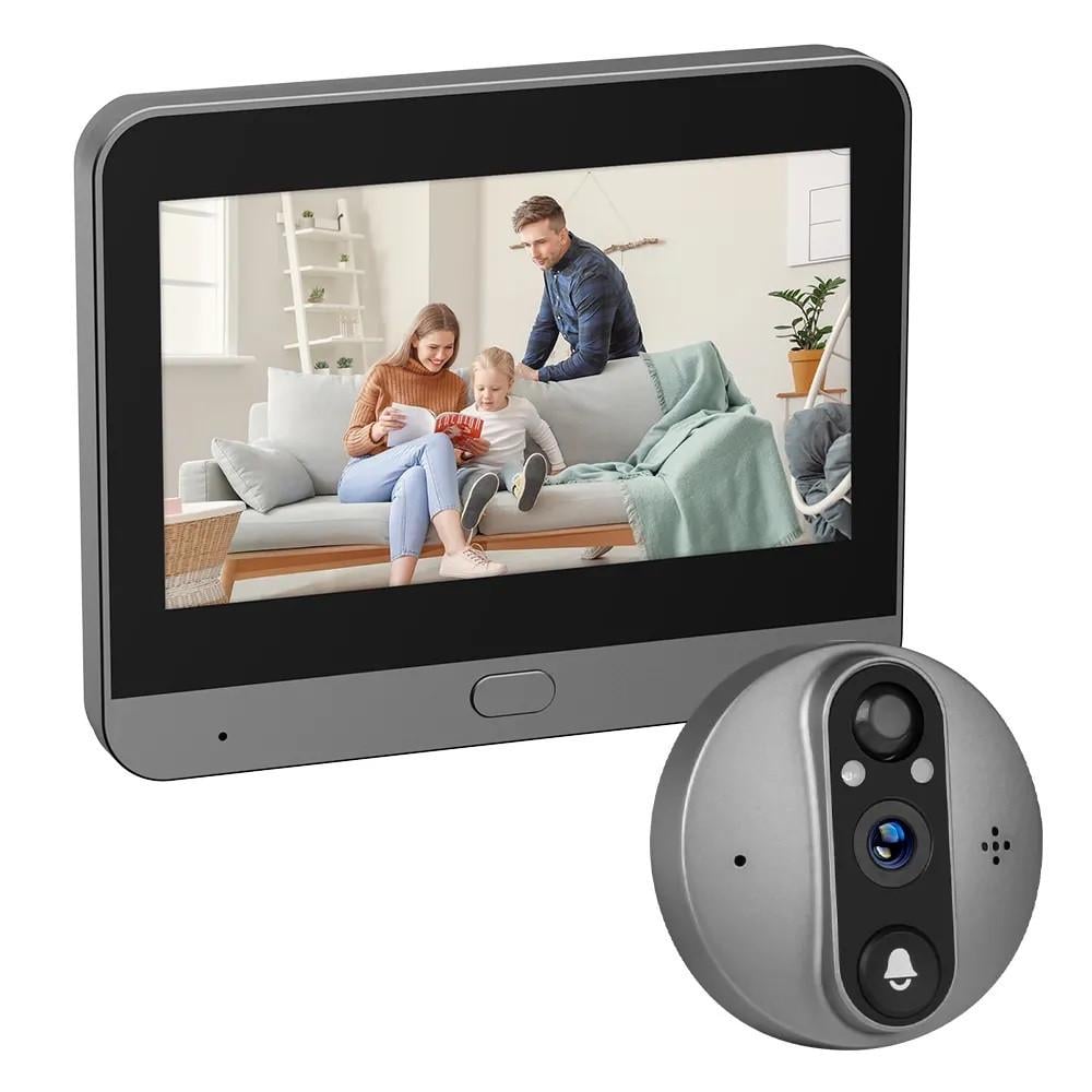 Видеодомофон беспроводной Tuya Smart Doorbell ED-300PA 4,3" Tuya APP Wi-Fi Grey (3_06306)