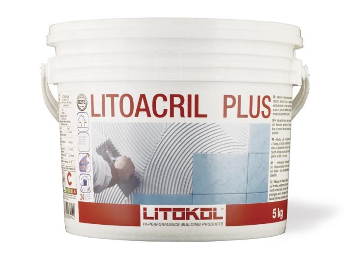 Акриловий клей Litoacril Plus Клас D2TE 5 кг для для укладання керамічної плитки Білий