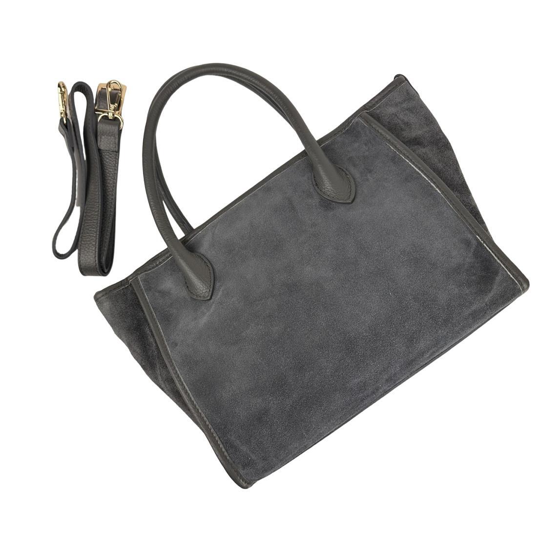 Жіноча сумка Royal Bag F-IT-7685DG замшева Сірий (8023) - фото 8 Жіноча сумка Royal Bag F-IT-7685DG замшева Сірий (8023) - фото 8