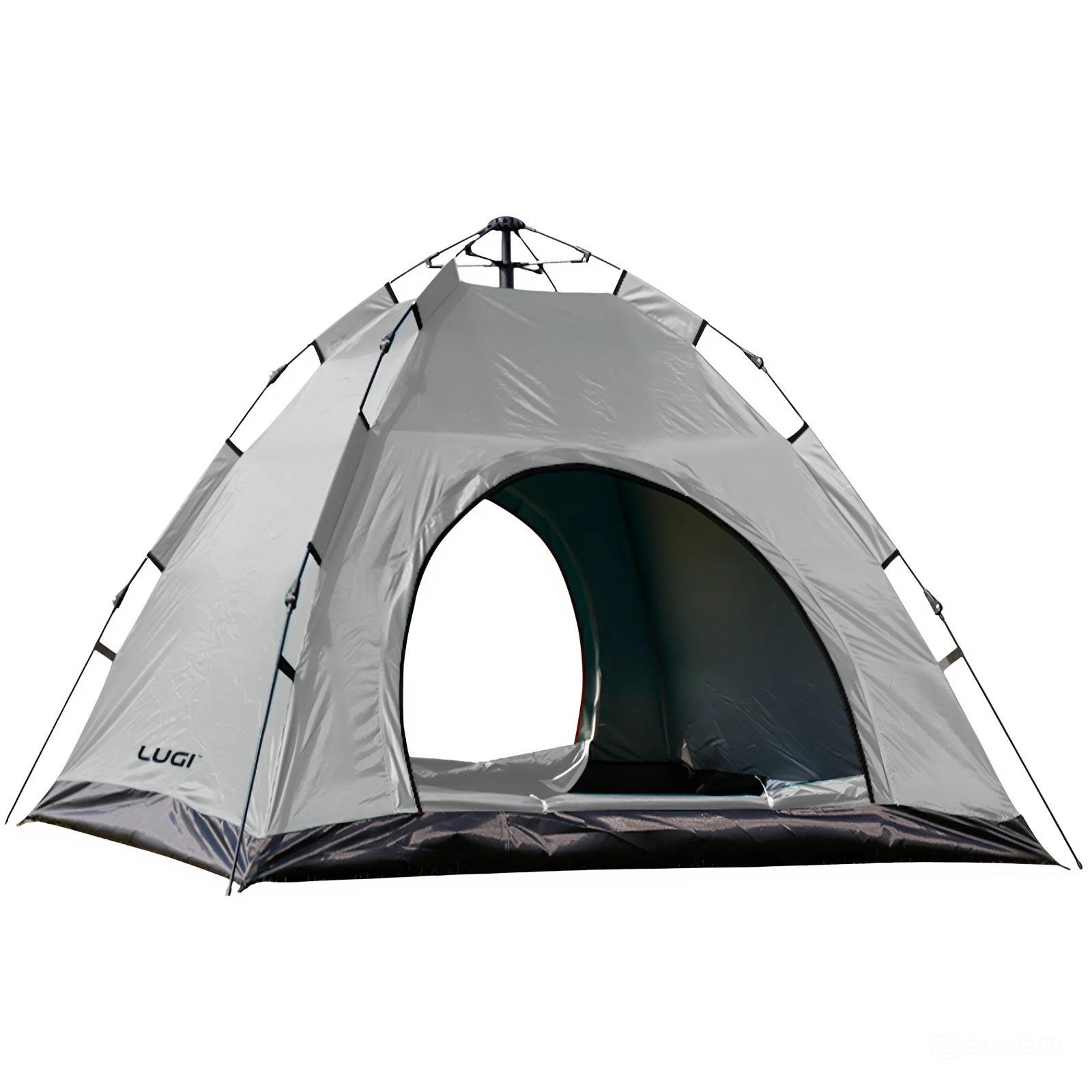 Палатка туристическая двухместная автоматическая 200х200х140 см Серый (LU-019G)