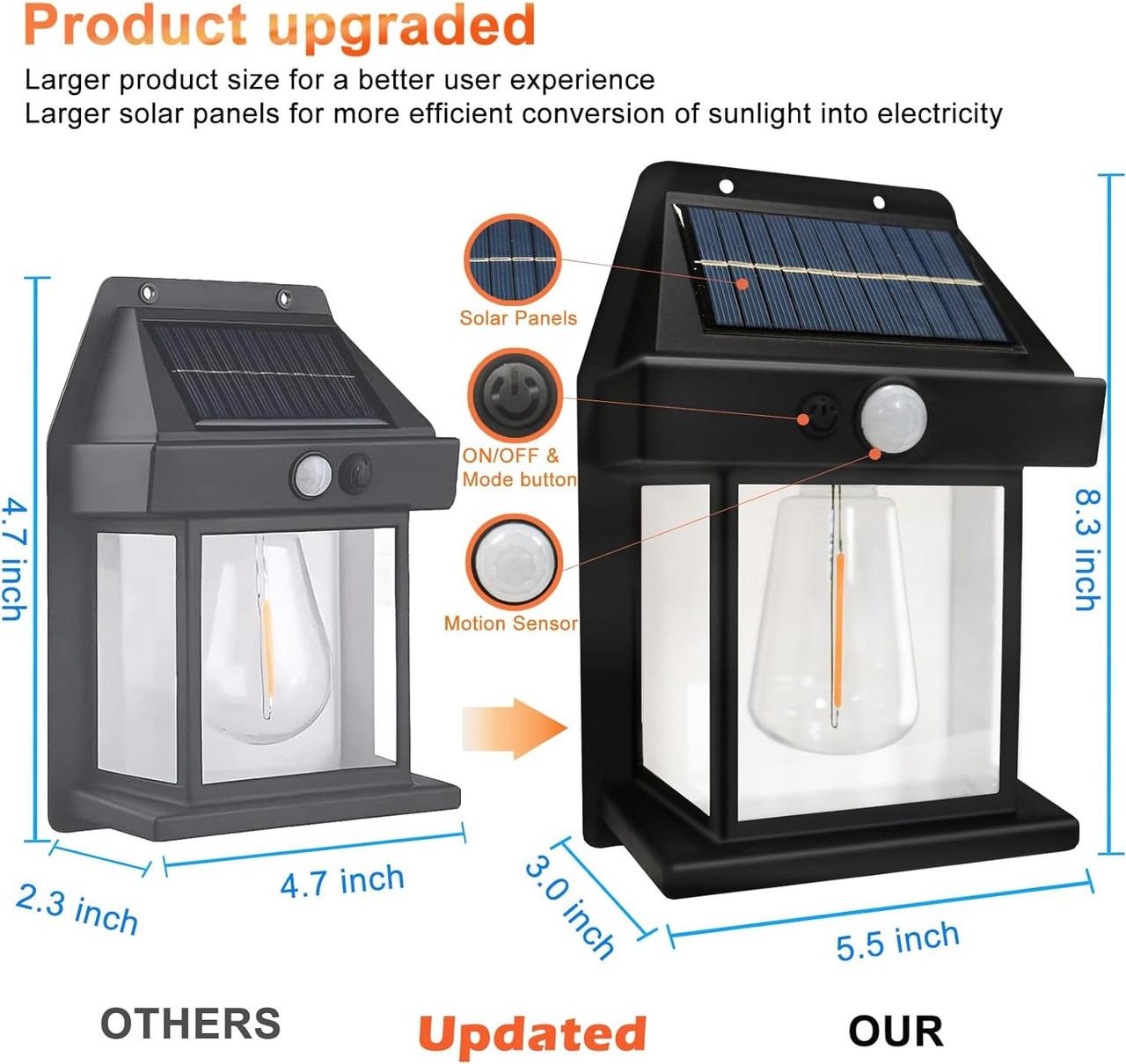 Лампа з датчиком руху SOLAR WALL LAMP вулична 3 режими освітлення для саду/двору (K-888) - фото 4