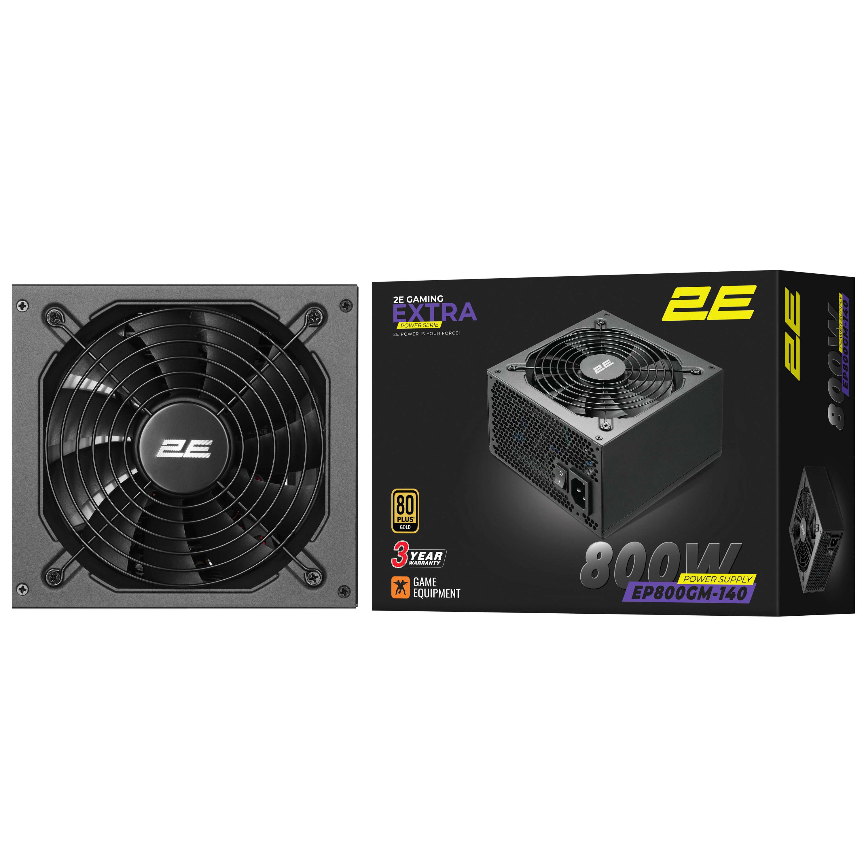 Блок живлення для комп'ютера 2E GAMING Extra Power 800 Вт ATX 1 вентилятор 140 мм (2E-EP800GM-140) - фото 9 Блок живлення для комп'ютера 2E GAMING Extra Power 800 Вт ATX 1 вентилятор 140 мм (2E-EP800GM-140) - фото 9