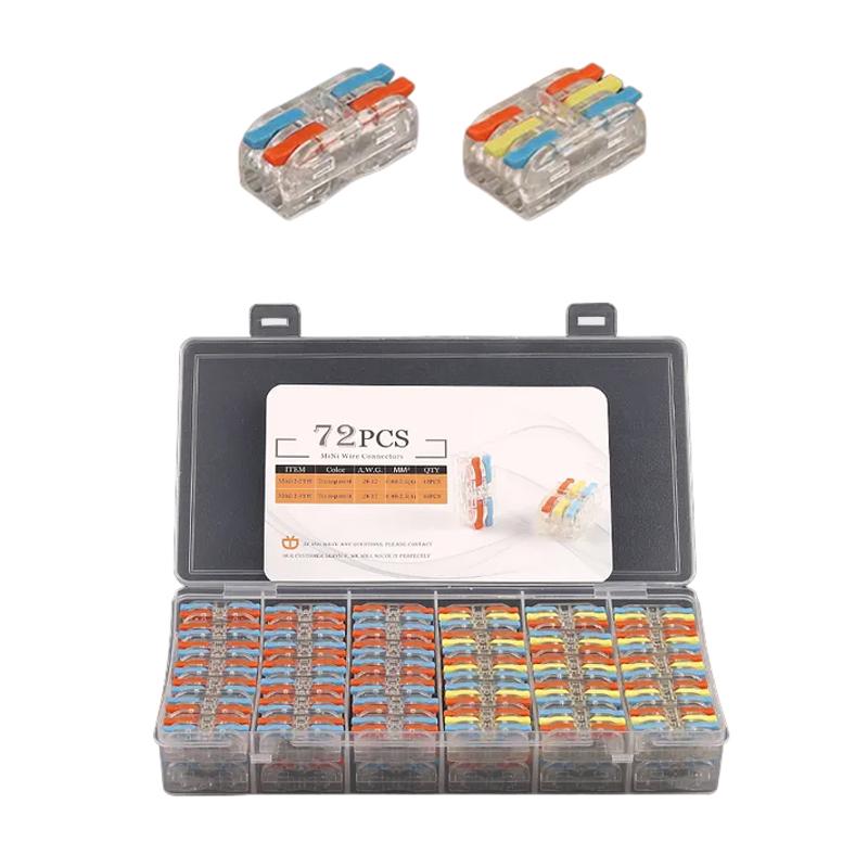 Набор клемм Tactix 2 вида 0,08-4 мм2 32А проходная одинарная 72 шт. Разноцветный (CT23TM-72box)