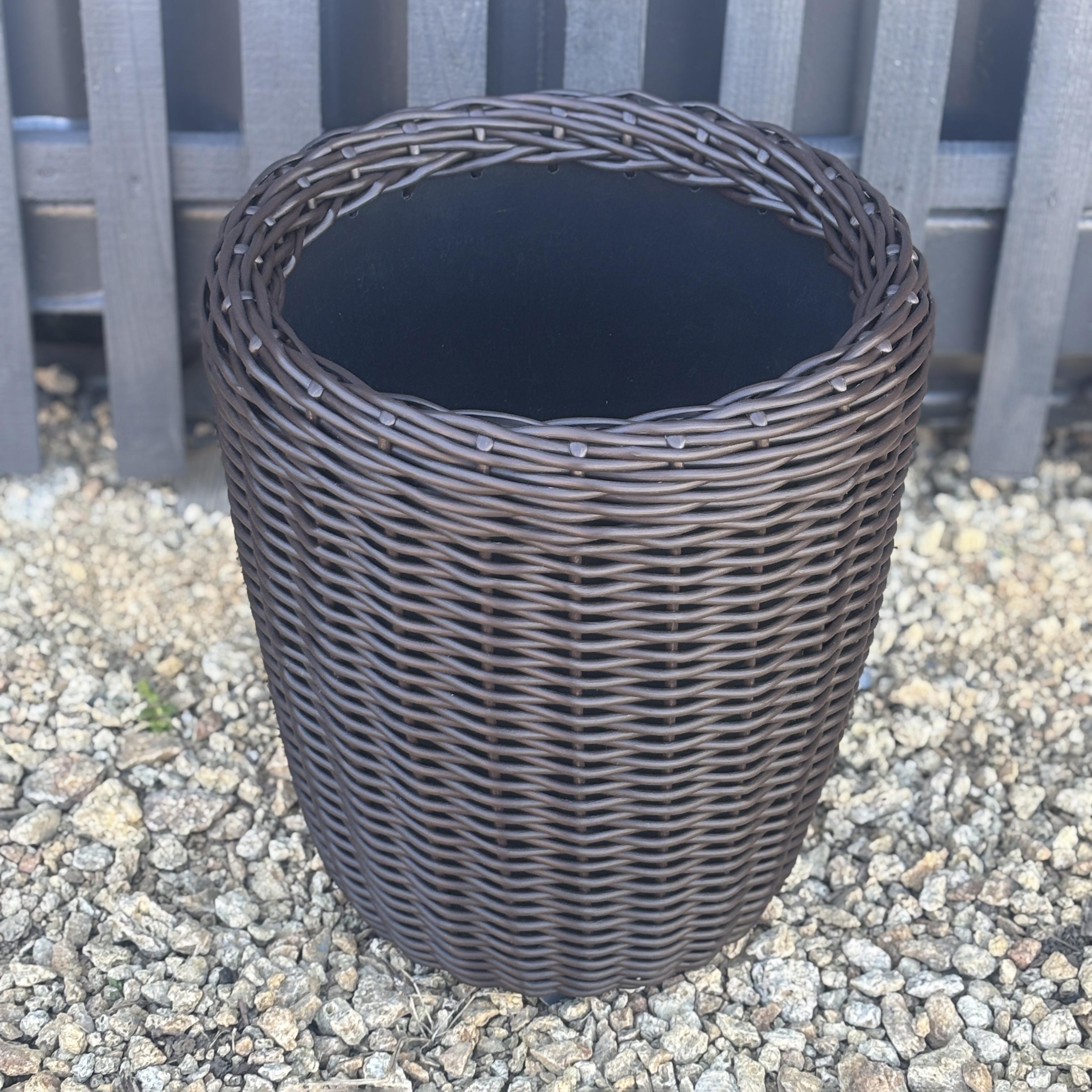 Кашпо высокое для цветов и растений из искусственного ротанга/ручной работы 16 л Венге - фото 2 Кашпо высокое для цветов и растений из искусственного ротанга/ручной работы 16 л Венге - фото 2