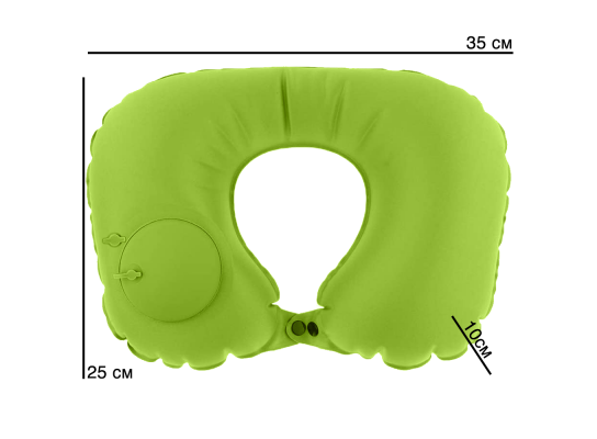 Подушка надувна з помпою Travel Neck Pillow Салатовий (98-9725863) - фото 2