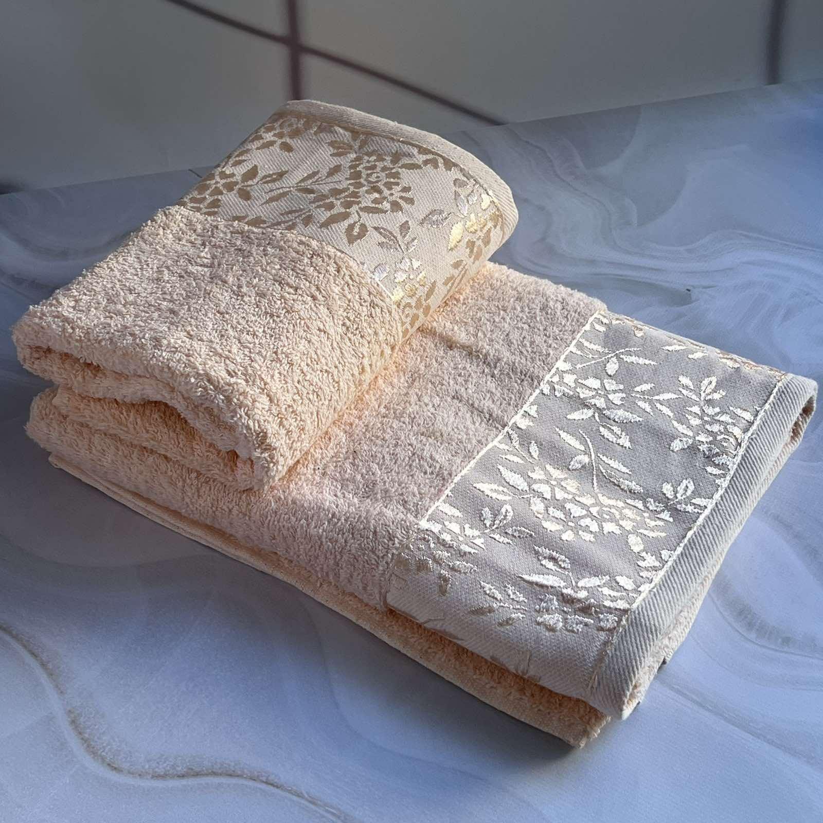 Набір рушників банне та для обличчя 70х40 см/50х90 см 2 шт. Персиковий (mame2v1cic1-persik)