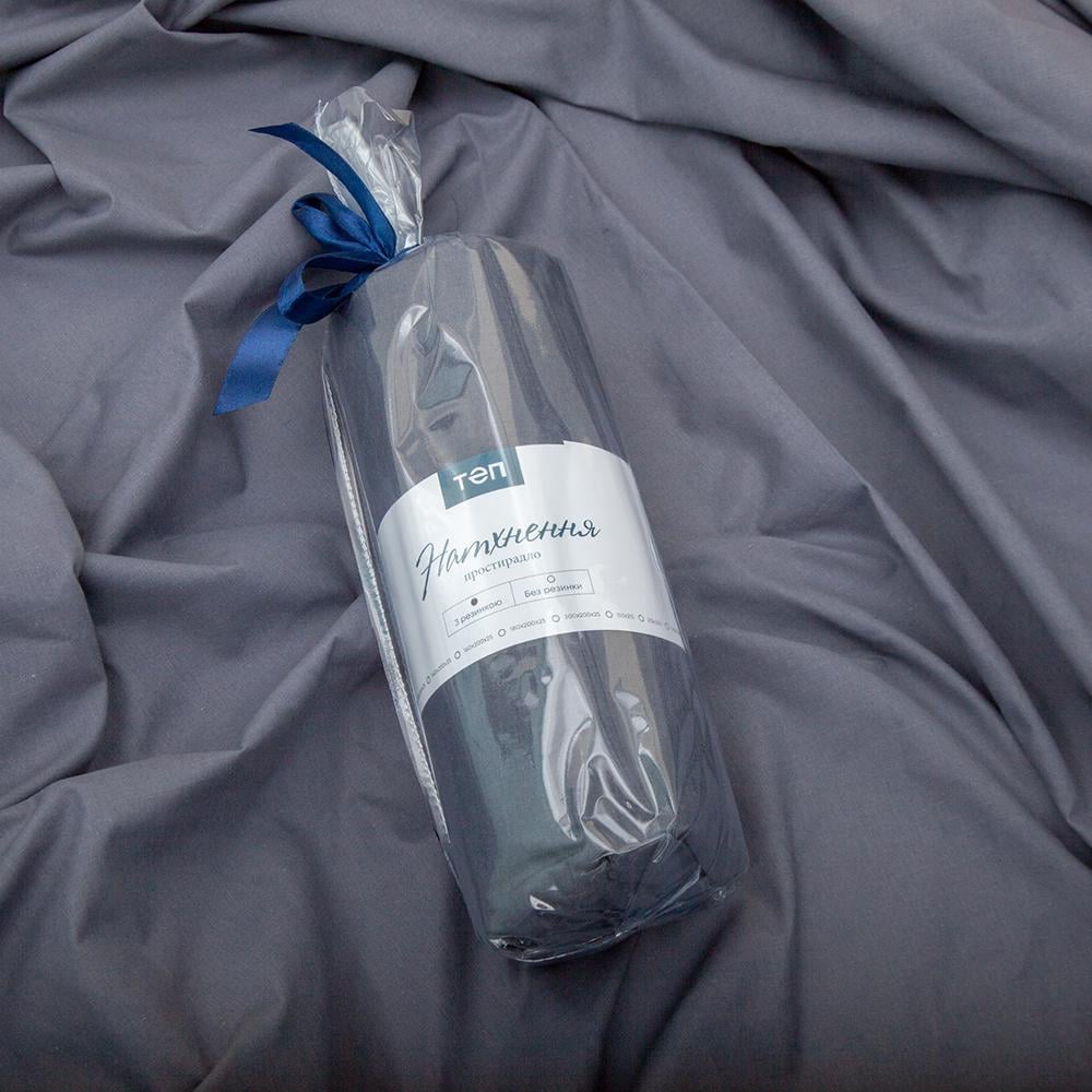 Простирадло з гумкой ТЕП Натхнення 120х200 см Графітовий (18832) - фото 5 Простирадло з гумкой ТЕП Натхнення 120х200 см Графітовий (18832) - фото 5