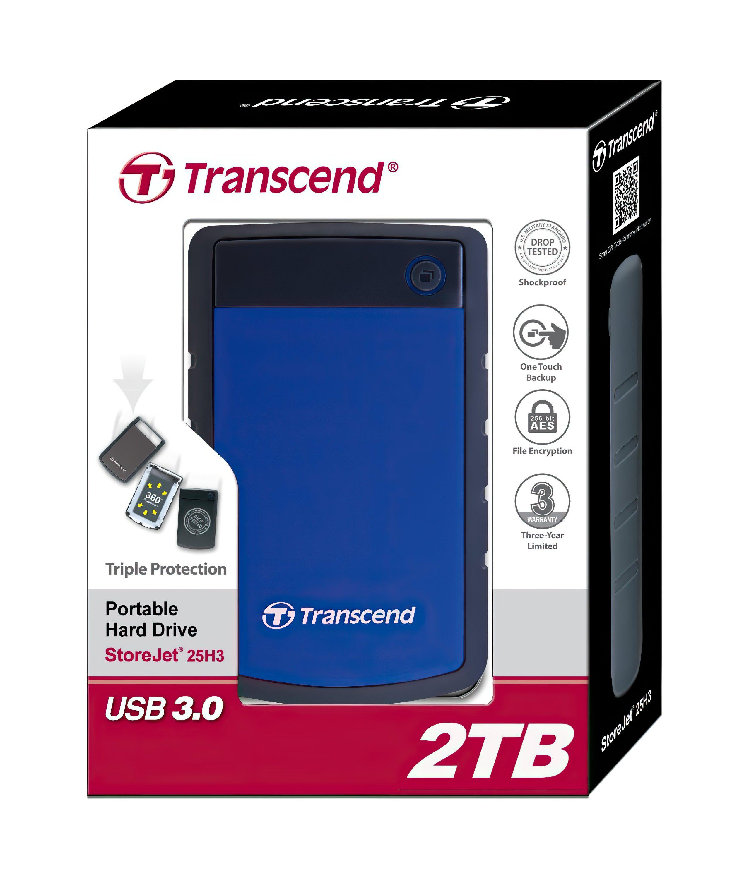 Внешний жесткий диск Transcend StoreJet 25H3B 2 TB (TS2TSJ25H3B) - фото 3