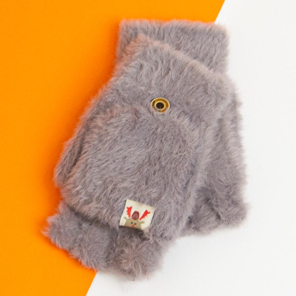 Перчатки детские на 6 - 7 - 8 - 9 лет зимние для девочек Сиреневый (20-25-23)