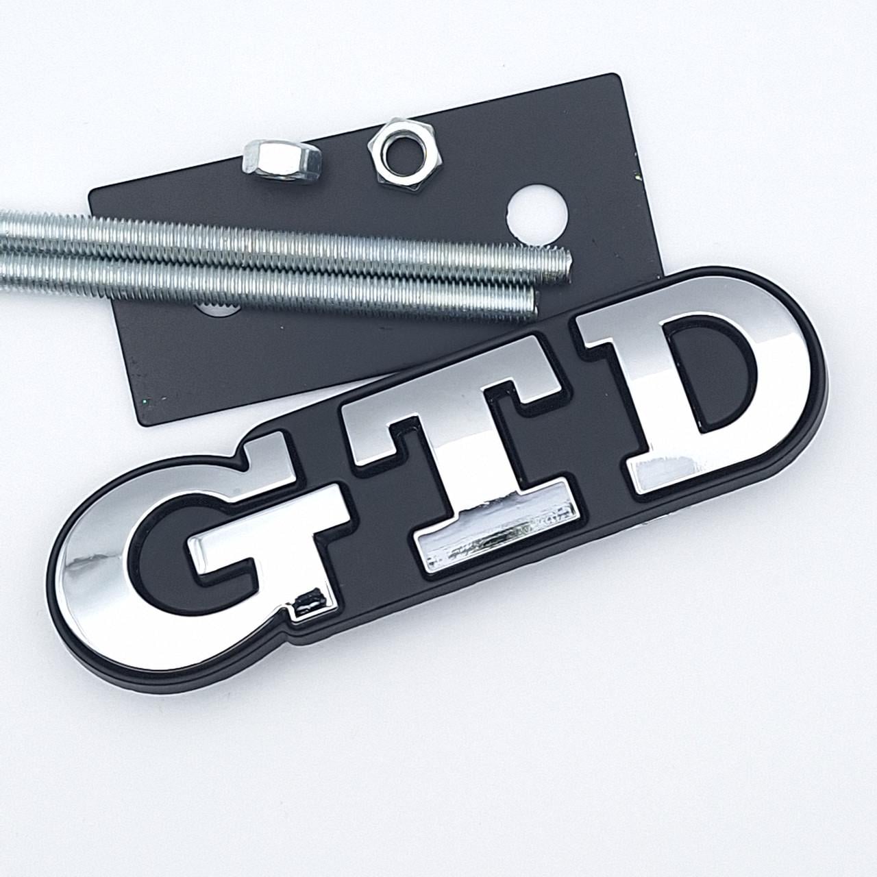 Емблема GTD Volkswagen на решітку радіатора 9х2,7 см Хром (1704232385)