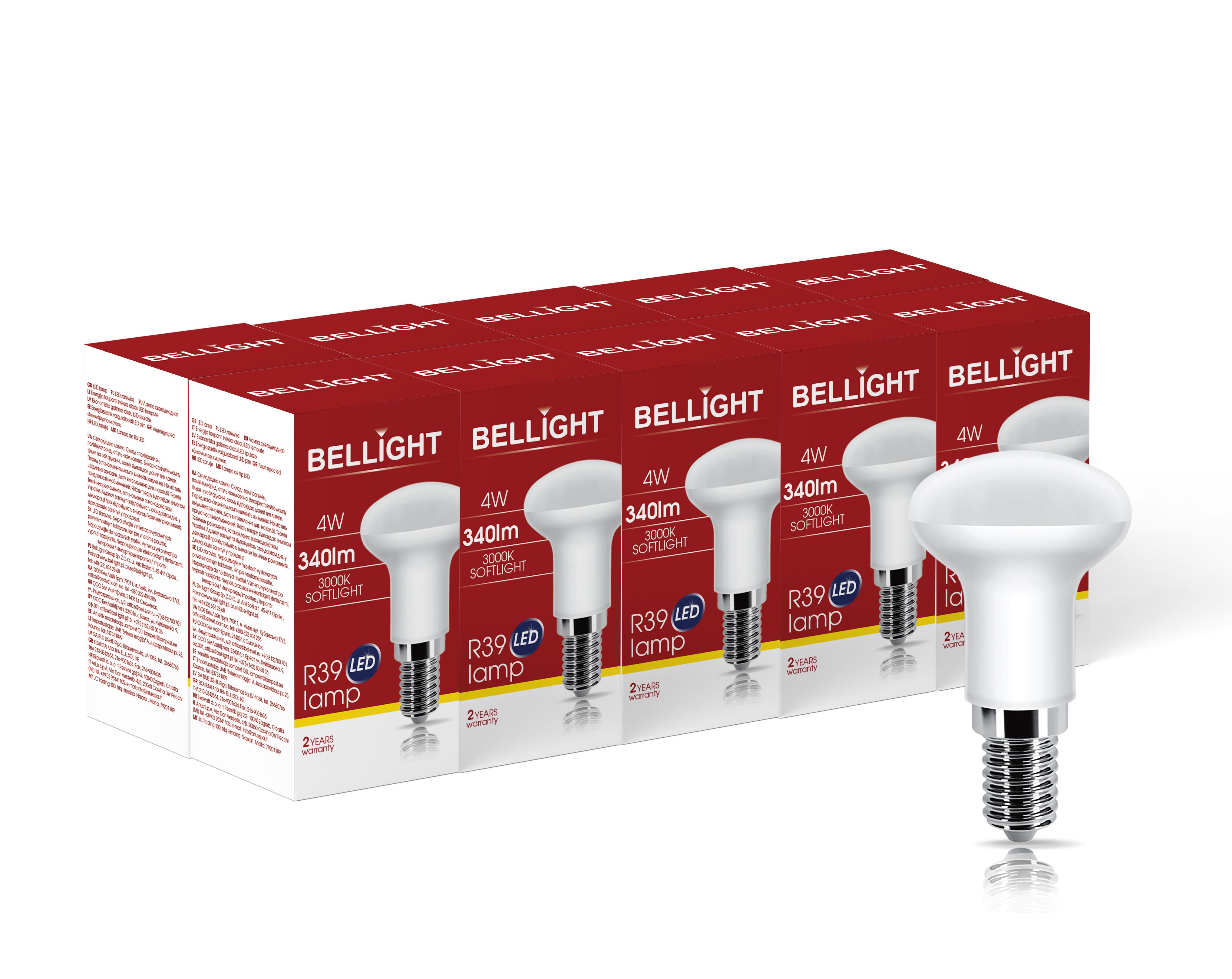 Набор ламп Bellight светодиодных R39 4W E14 3000K 10 шт.
