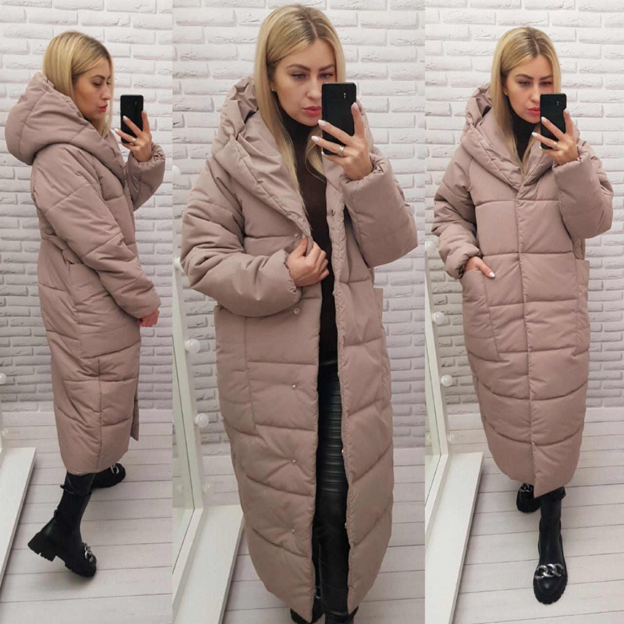 Пуховик об'ємний супер довгий Аiza А500 р. 46-48 Вишневий - фото 5 Пуховик об'ємний супер довгий Аiza А500 р. 46-48 Вишневий - фото 5