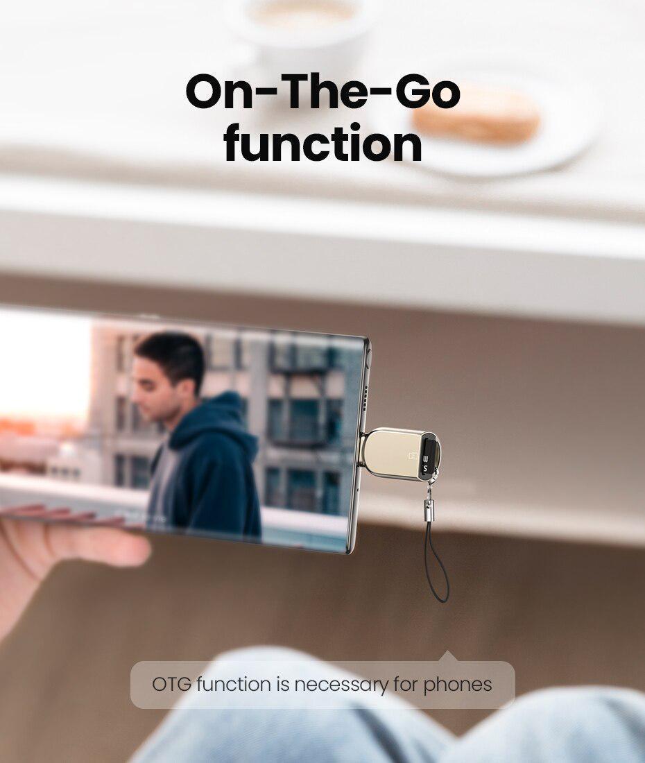 Кардридер UGREEN Type-C для Micro SD /5 Гбіт/с для Читання Карт Пам'яті USB-C металевий Золотистий (80124) - фото 7