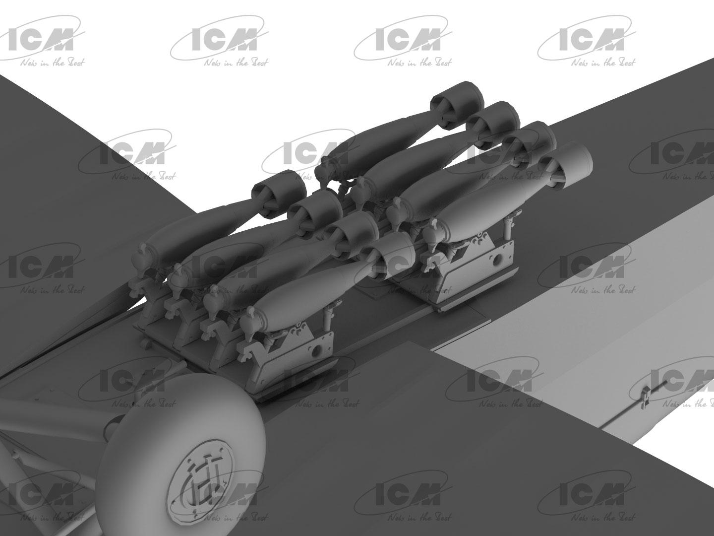 Сборная модель ICM DH. 82A Tiger Moth британский учебный самолет 2 СВ с бомбами (32038) - фото 14