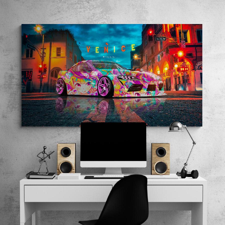 Картина на холсте HolstPrint Спорткар Toyota 50х100 см