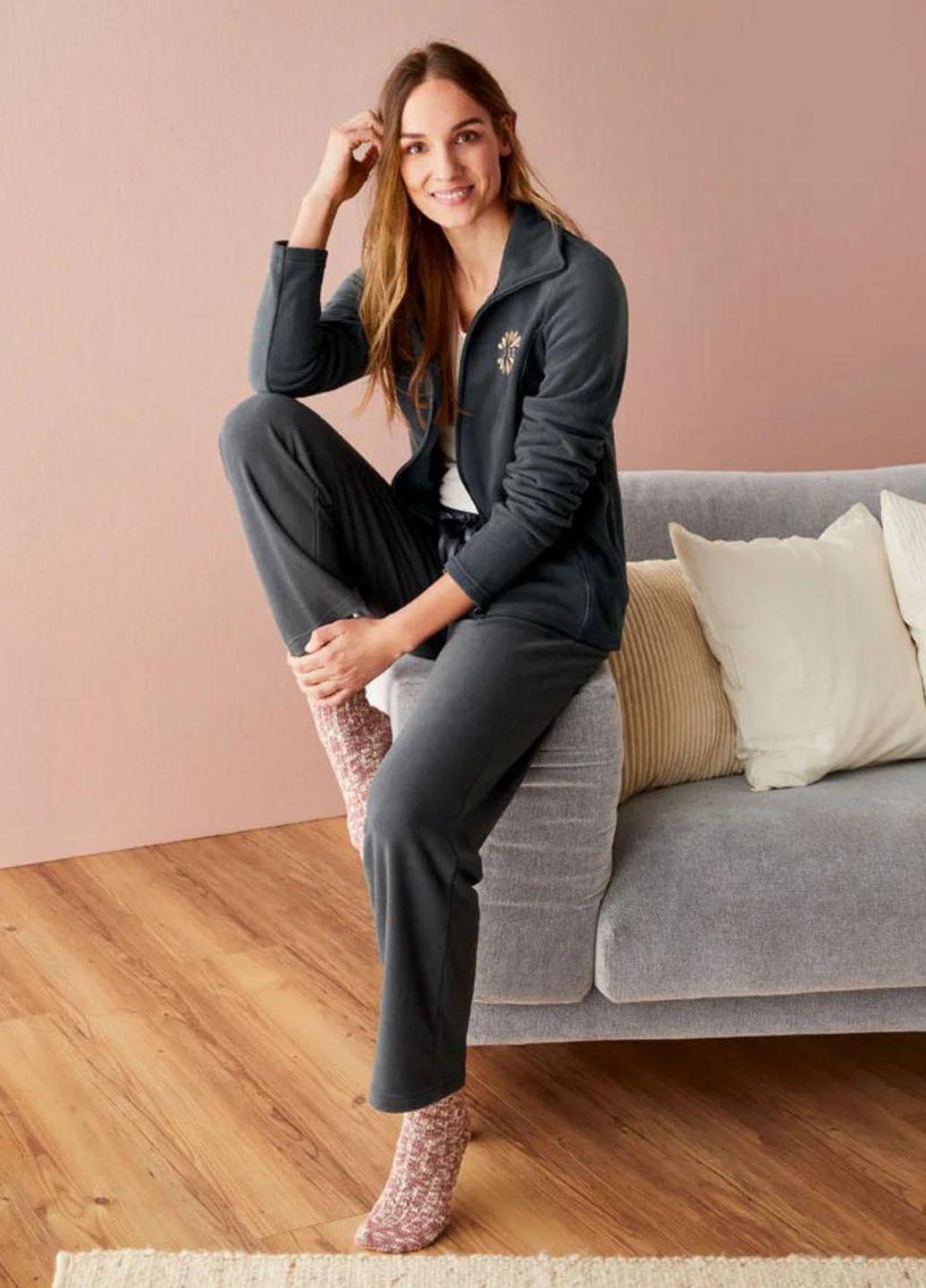 Костюм спортивний жіночий SS420EG фліс L Сірий (SS420EG) - фото 2 Костюм спортивний жіночий SS420EG фліс L Сірий (SS420EG) - фото 2