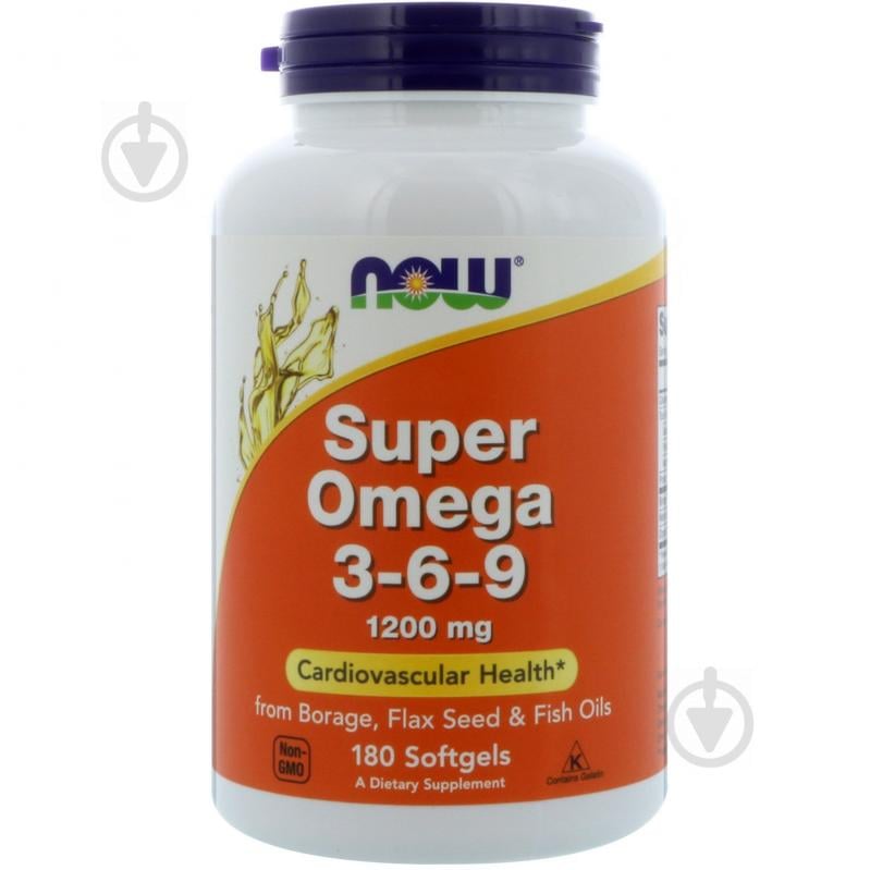 Супер Омега 3-6-9 Now Foods 1200 мг 180 желатиновых капсул (NF1841)
