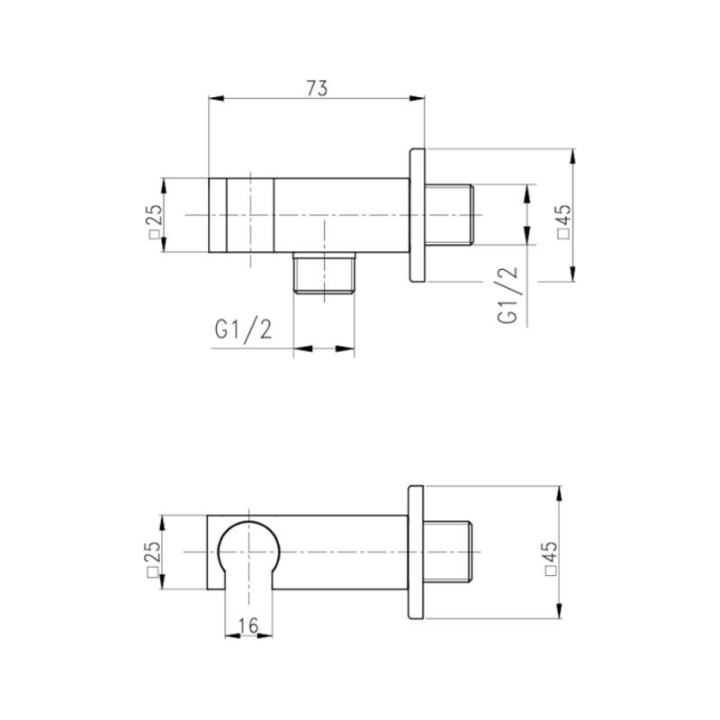 Подключение для шланга Q-tap CRM BH130 QTCRMBH130 (69530) - фото 2