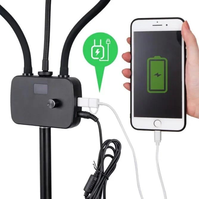 Led-лампа для селфи MULTIMEDIA X AL 45X двухрожковая для визажистов - фото 10