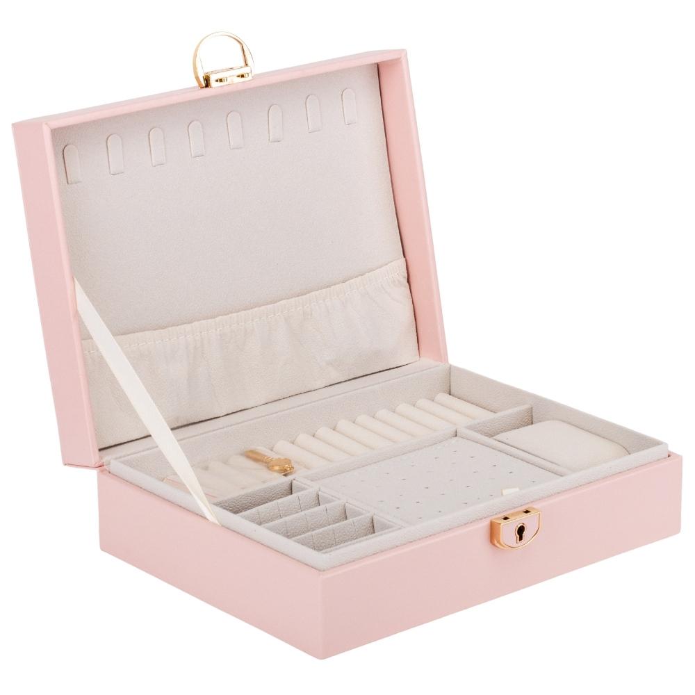 Ящик для украшений Elisey 9188-006 Золотой ключик из экокожи 23х17х7 см Розовый (118-81-9188-006.2)
