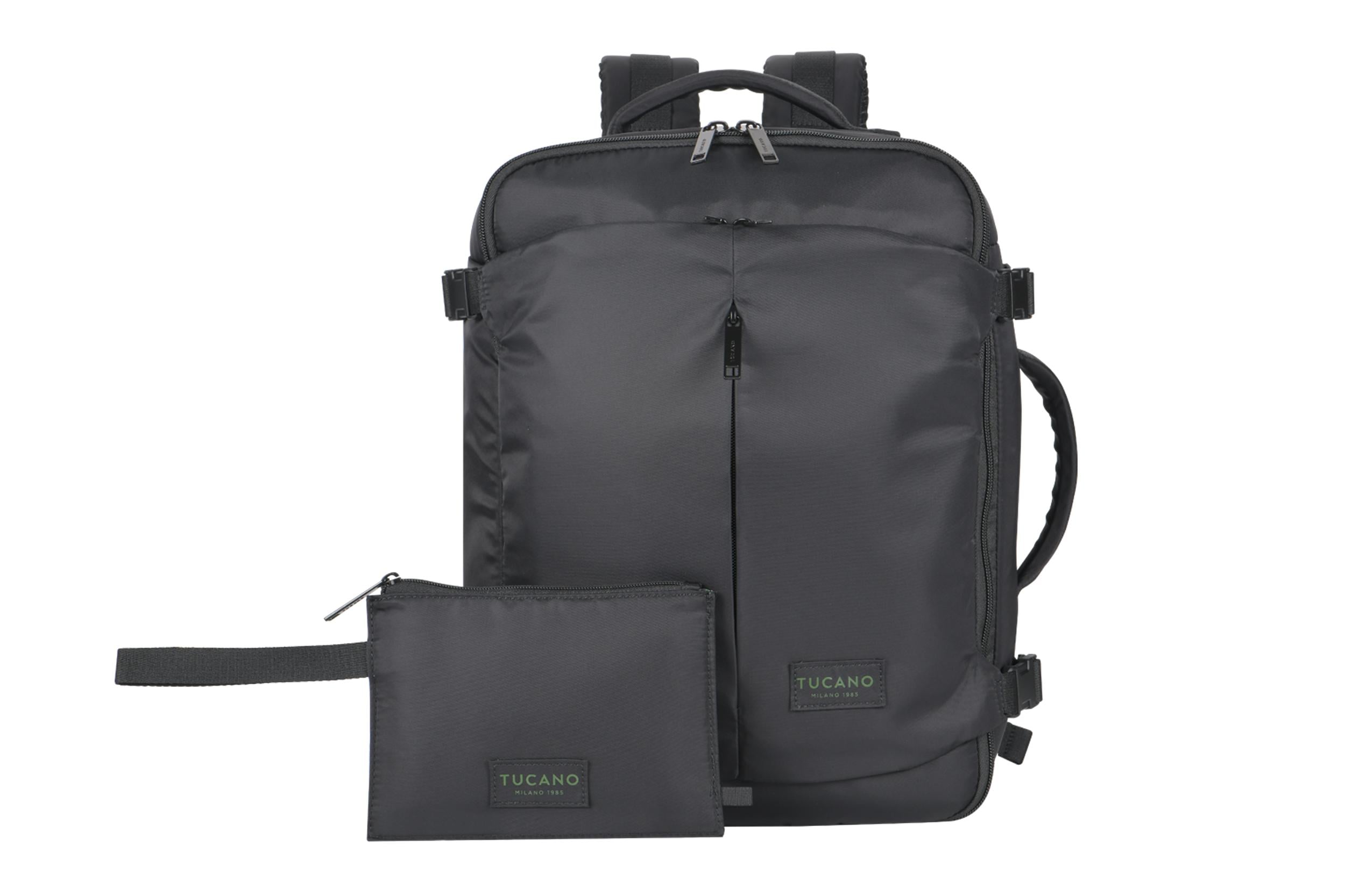 Рюкзак дорожный с косметичкой Tucano TUGO Premium CABIN нейлон 16 23 л Черный (BKTUGP-M-BK)