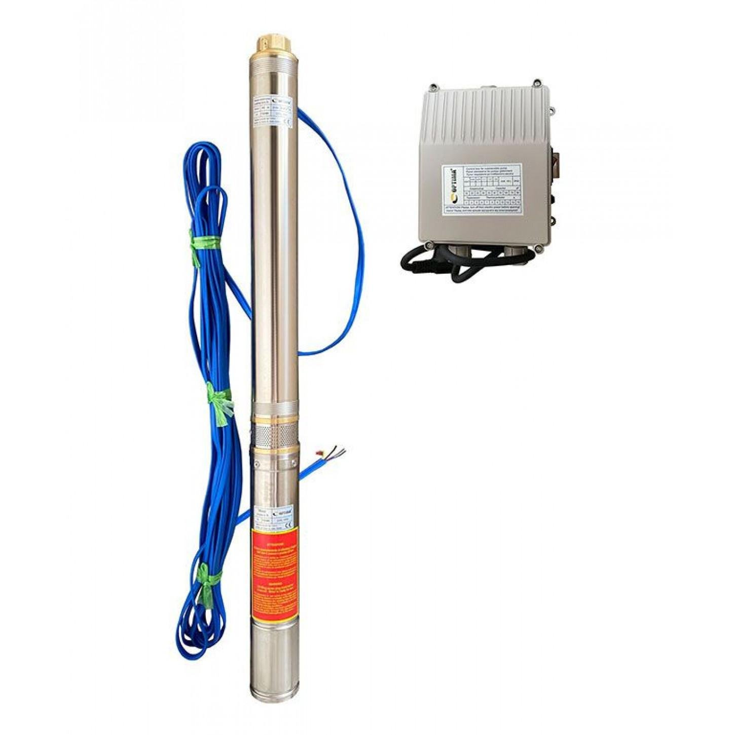Насос свердловинний з підвищеною стійкістю до піску Optima NEW 3,5SDm2/13 0,55 кВт 73 м з пультом кабель 15 м