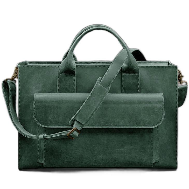 Сумка кожаная для ноутбука и документов универсальная Crazy Horse Зеленый (A-028197) - фото 5 Сумка кожаная для ноутбука и документов универсальная Crazy Horse Зеленый (A-028197) - фото 5