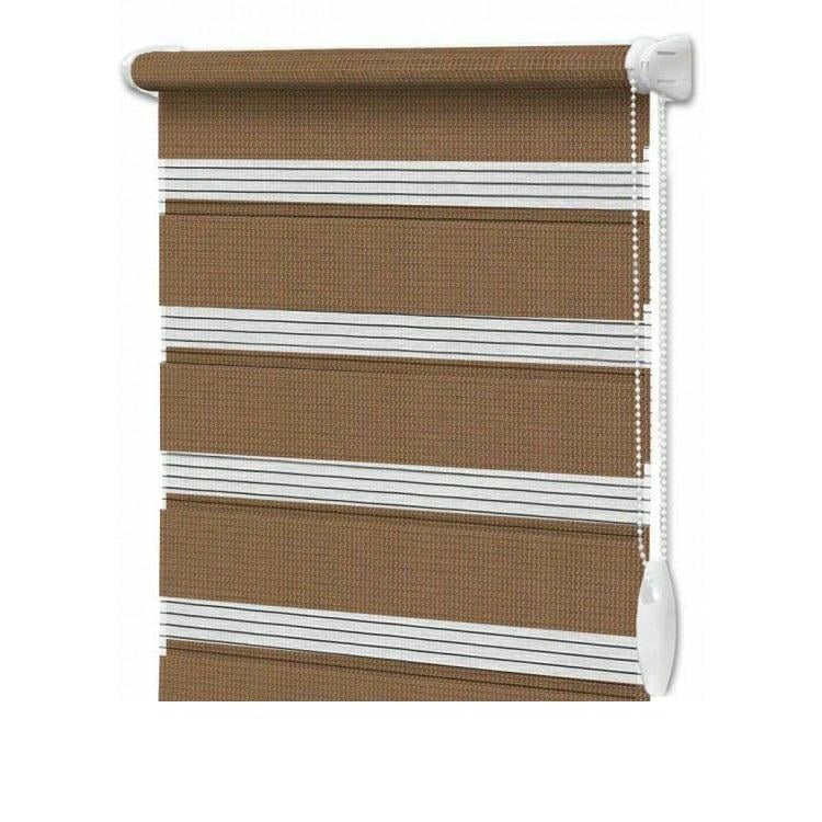 Ролета на пластиковые окна без сверления День-Ночь Wenster Secret DN 202 60х160 см открытого типа Коричневый (а331819687)