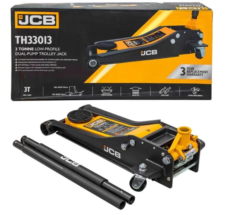 Домкрат підкатний гідравлічний JCB Tools TH33013 3 т 75-505 мм