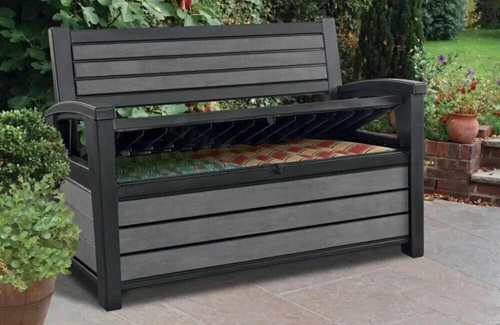 Скамейка-ящик садовая для хранения Hudson Storage Bench двухместная 227 л (CNT00008787) - фото 7