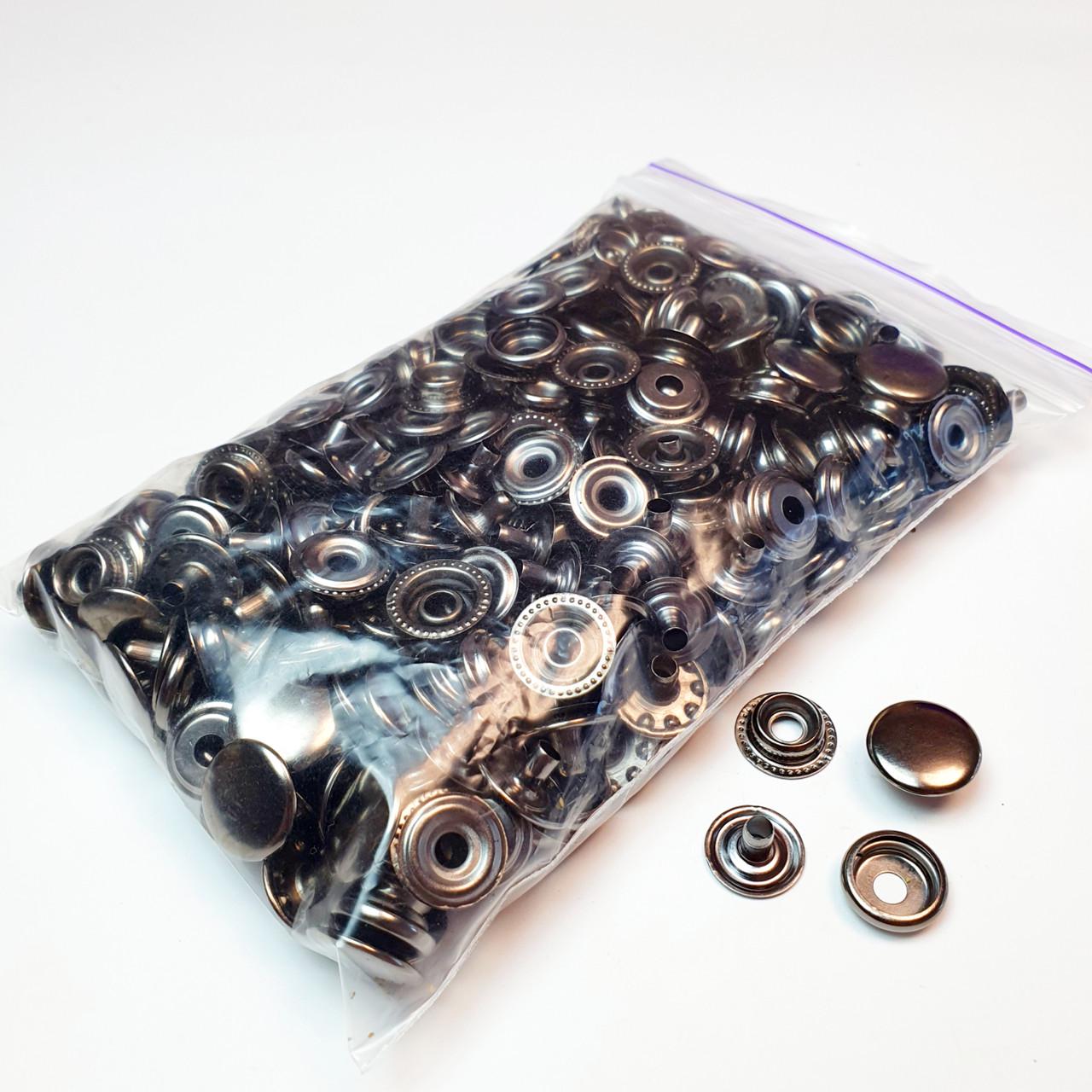 Кнопка металева кільцева STRONG Dash Каппа 15 мм 100 шт. Чорний Нікель