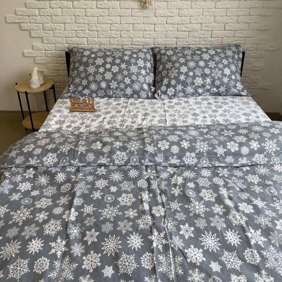 Комплект постельного белья Ell Home фланель семейный наволочки 50x70 см/70x70 см Снежинки Mix (29288995) - фото 3 Комплект постельного белья Ell Home фланель семейный наволочки 50x70 см/70x70 см Снежинки Mix (29288995) - фото 3