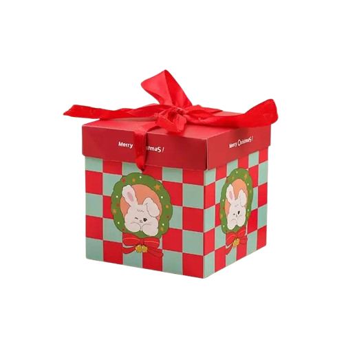 Коробка новогодняя картонная Stenson Merry Christmas WW02721 10х10 см Красный (609739)