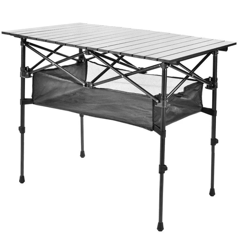 Стол туристический складной S5424 120х65/70х55 см с карманом Черный