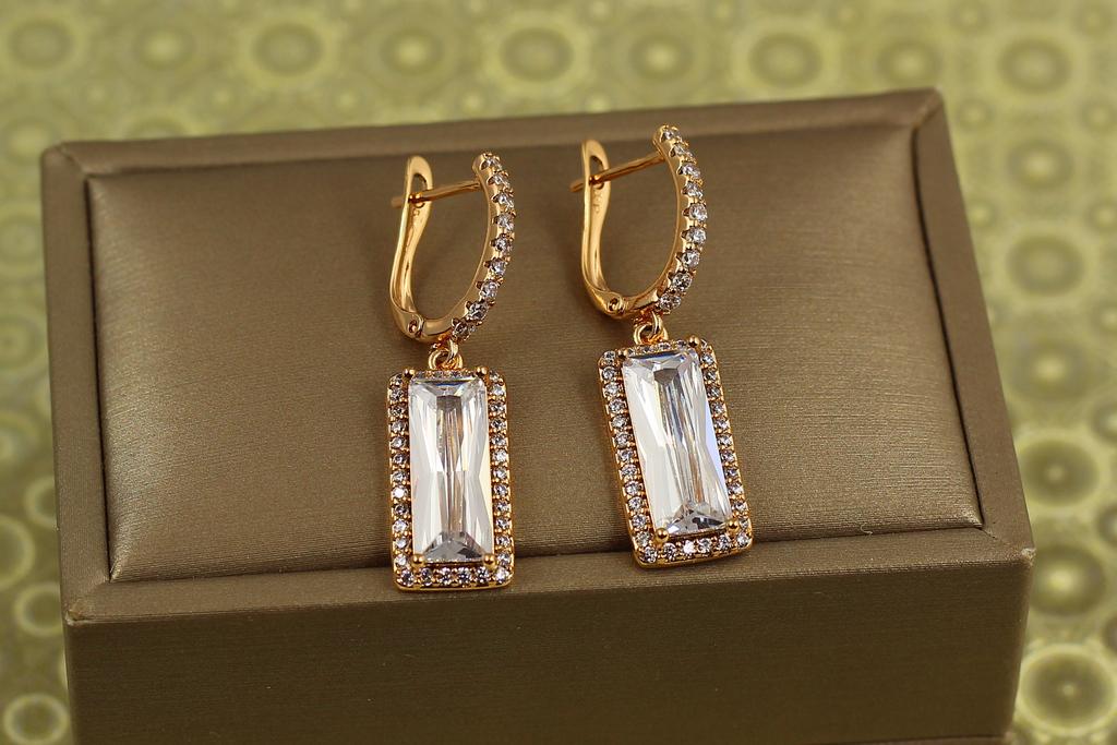 Серьги подвески Xuping Jewelry Эсми 3.4 см Золотистый (31210463)