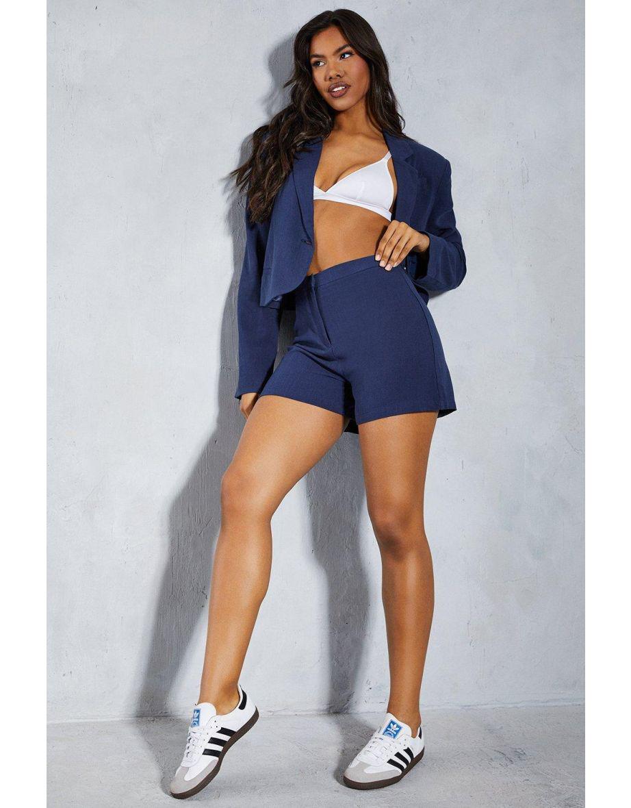 Костюм Misspap піджак/шорти льон/віскоза Cиній (29467803) - фото 3