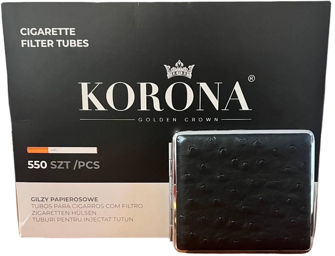 Сигаретные гильзы Korona 550 и портсигар Atomic (980614)