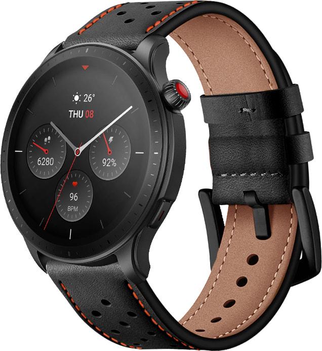 Ремешок кожаный Classico для Amazfit GTR 4 22 мм Black/Orange (31084-54) Ремешок кожаный Classico для Amazfit GTR 4 22 мм Black/Orange (31084-54)