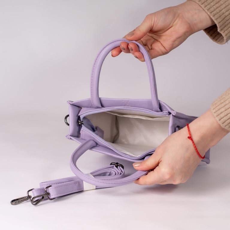 Сумка жіноча XENIA № 03-24 маленька класична з гладкої екошкіри Фіолетовий - фото 3 Сумка жіноча XENIA № 03-24 маленька класична з гладкої екошкіри Фіолетовий - фото 3