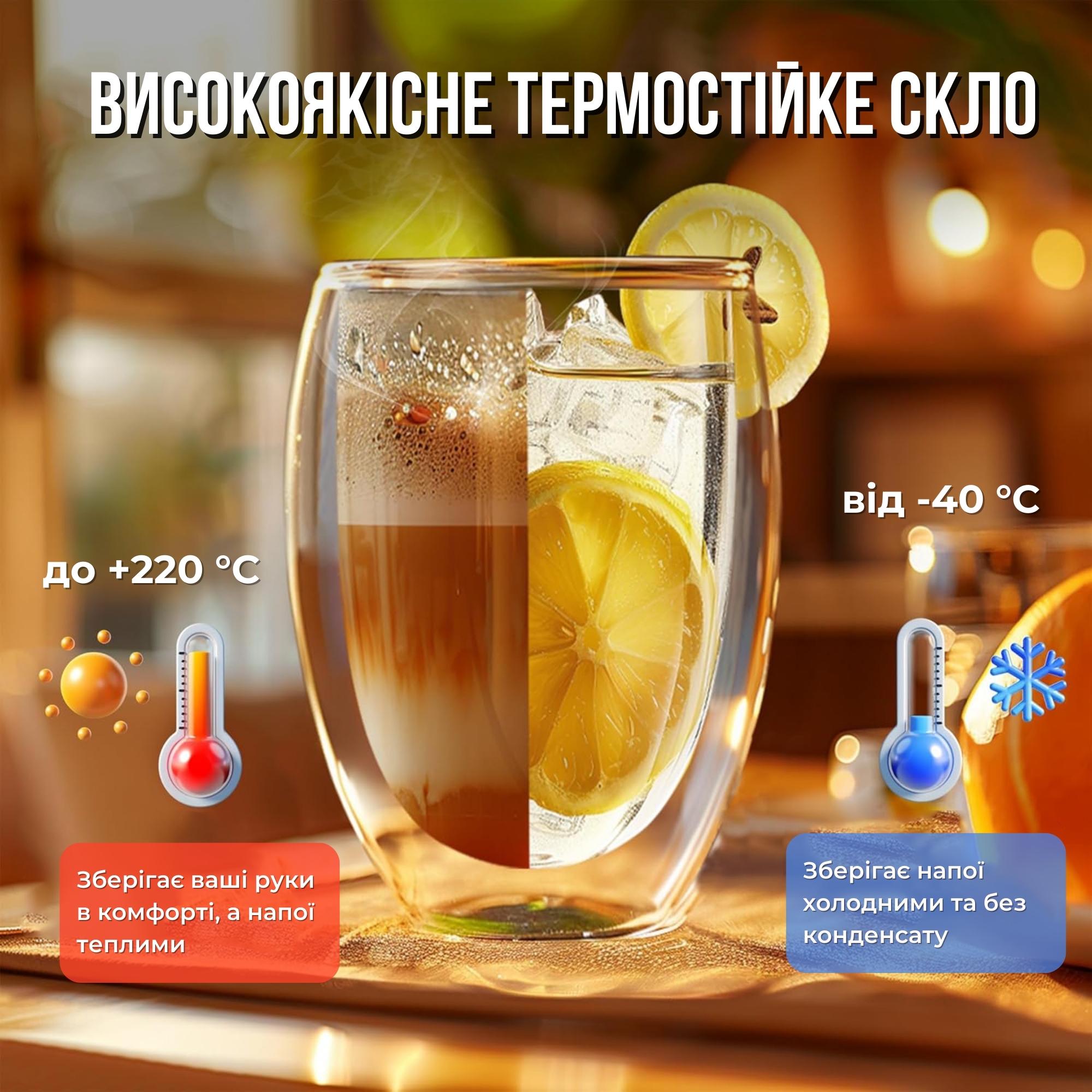 Набір склянок з подвійними стінками 350 мл 4 шт. (24407993) - фото 5